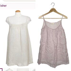 Eileen Fisher 100% Linen Gauze Dress Lavender Size M